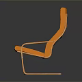 Orange Upholstered Rocking Armchair With Diamond Quilted Design And Wooden Frame