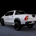 White Modern Double Cab Pickup Truck Exterior With Off Road Black Wheels