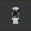 White Convertible Sports Car With Modern Design Black Roof And Two Door Black Wheels