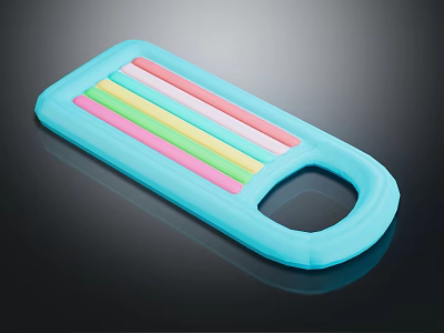 Blue Silicone Storage Case Holding Colorful Plastic Straws For Daily Use 3d model