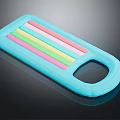 Blue Silicone Storage Case Holding Colorful Plastic Straws For Daily Use