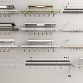 Different Types Of Clothes Hangers With Metal Rods And Various Hook Designs