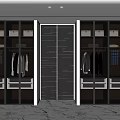 Modern Wardrobe Design With Sliding Glass Doors And Metal Frames