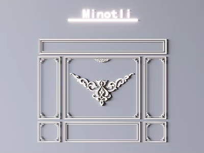 Minotli Gypsum Molding With Decorative Geometric Frames And Intricate Central Pattern 3d model