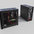 Transparent Side Panel Computer Case Revealing Internal Components RGB Lighting and Power Supply Interface