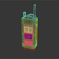 Military Weapon Communication Device With Green Body Antenna Screen Displaying 126 And Control Buttons