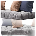 Stylish Throw Pillows Blue Brown And Beige On Gray Tufted Velvet Cushion Home Decor