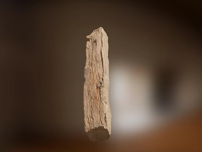 Natural Stone Base and Textured Wood Decorative Element for Rustic Home Design 3d model