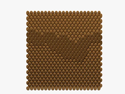 Abstract Painting with Brown Dots in Honeycomb Pattern Square Shape and Wavy Dark Center 3d model