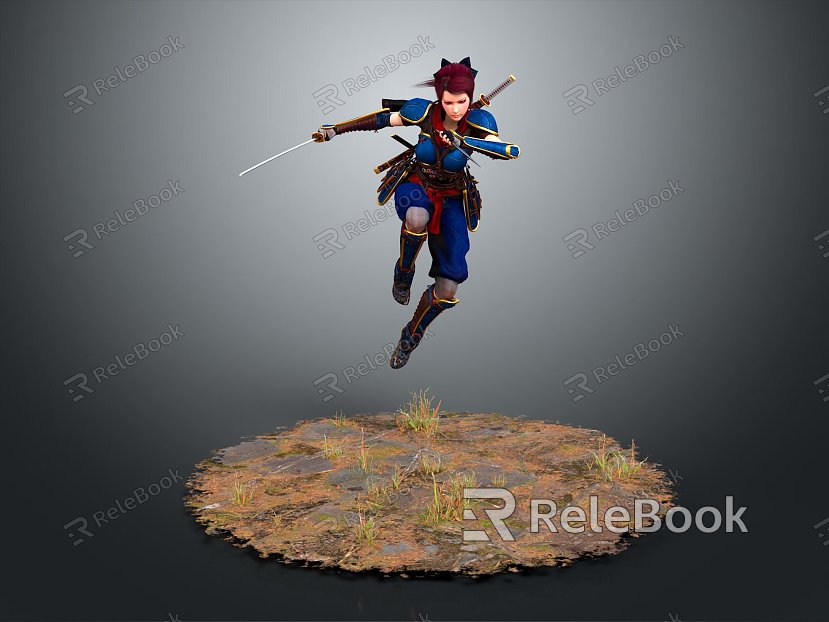 Lady Soldier Female Detective Female Hit Warrior Samurai Soldier Detective Agent Hit model