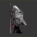 Mythical Warrior In Ornate Armor With Red Sword And Feathered Wings