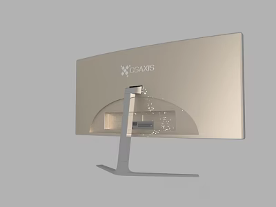 XUANXING Curved Computer Monitor With Sleek Silver Stand And Modern Design 3d model