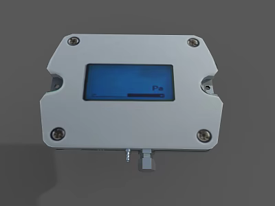 White Industrial Equipment With Blue Display Screen Showing Pa Unit Four Screws And Bottom Interface 3d model