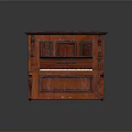 Vintage Mahogany Wooden Piano with Cabinet Style Keyboard and Pedals as Daily Item
