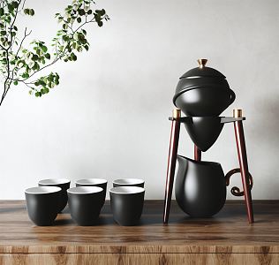 New Chinese Tea Set 3d model