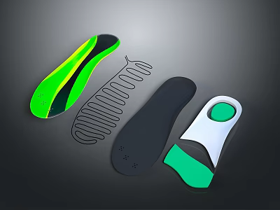 Everyday Essential Household Living Products With Green Black Insoles Comb And White Tools 3d model