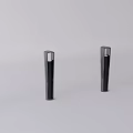 Sleek Black Vertical Cylindrical Fixtures In Modern Minimalist Grey Setup 3d model
