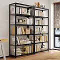 Modern White Wardrobe With Open Shelves Books Decorative Items And Desk Lamp