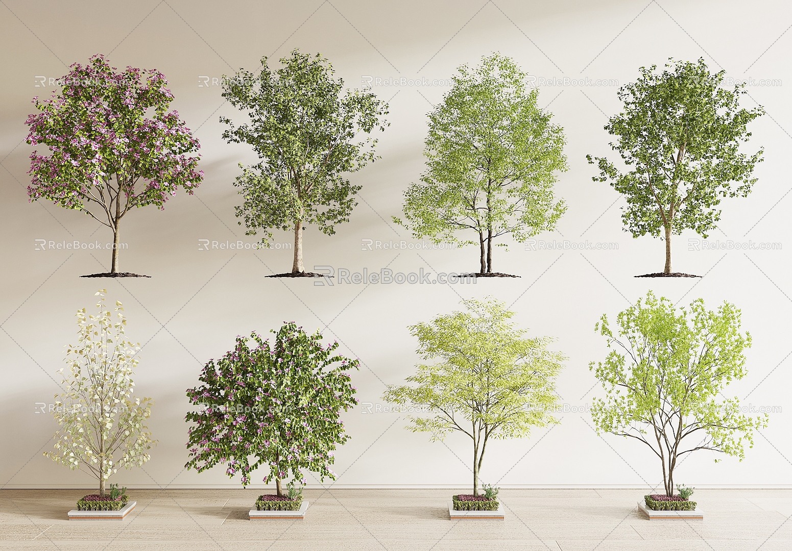 modern landscape tree 3d model