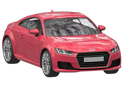 Red Audi Two Door Sports Car With Sleek Body Design And Alloy Wheels 3d model