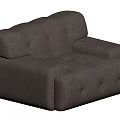 Black Modern Tufted Single Seater Sofa With Textured Upholstery And Armrests