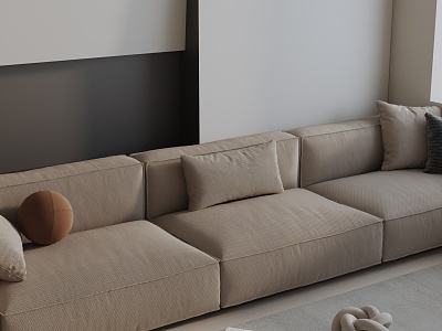 Modern three-seat sofa 3d model