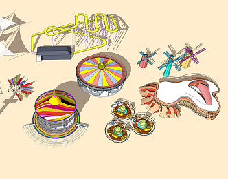 Modern Amusement Equipment Theme Park Children's Theme Equipment 3d model