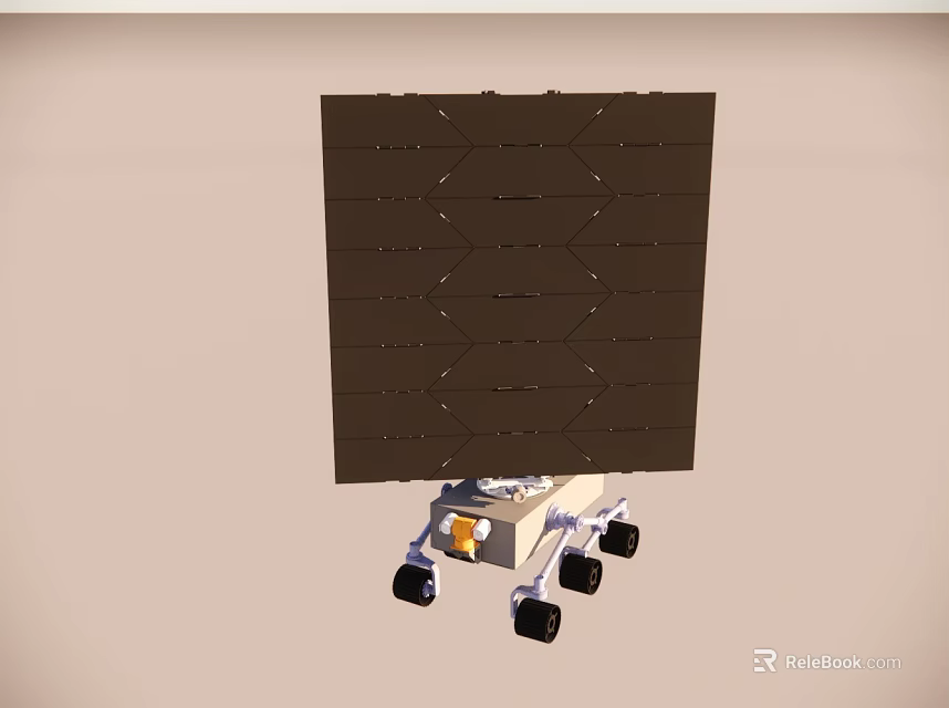 Solar Powered Mobile Rover With Large Solar Panel And Wheels 3d model 
