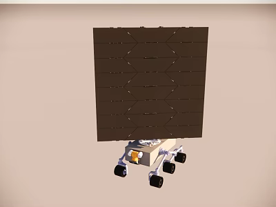 Solar Powered Mobile Rover With Large Solar Panel And Wheels 3d model