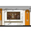 Modern KTV Lounge Interior Design With Comfortable Sofa TV Shelves And Marble Walls