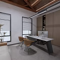 Modern Reception Area Interior Design With Wooden Ceiling Chandelier Armchairs And Decorative Wall