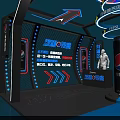 Modern Blue Pepsi Exhibition Booth Design Featuring Mannequin And Display Elements 3d model