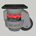 Gray Swivel Caster Wheel With Red Nut GD-50F For Heavy Duty Applications