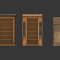 Wooden Storage Furniture Collection With Bookshelves Cabinets And Blackboard Panel Design