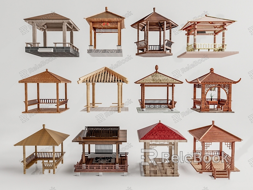 Chinese-style pavilion model