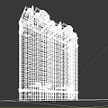 European Style High Rise Residential Building With Decorative Exterior Windows And Top Details