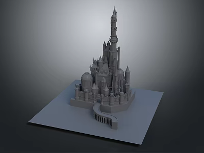 3D Architectural Castle Model Design Featuring Intricate Towers Platform Base And Structures 3d model