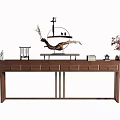 New Chinese-style Solid Wood Case Table Display Cabinet 3d model