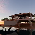 Modern Architecture Seaside Catering Architecture 3d model