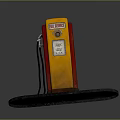 Vintage Retro Communication Device Yellow And Red With Control Panel Knob And Speaker Grille