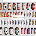 Rows Of Colorful Traditional Lanterns With Various Decorative Patterns And Designs