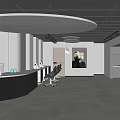 Modern Beauty Salon Interior Design With Black Chairs Reception Counter And Styling Tools