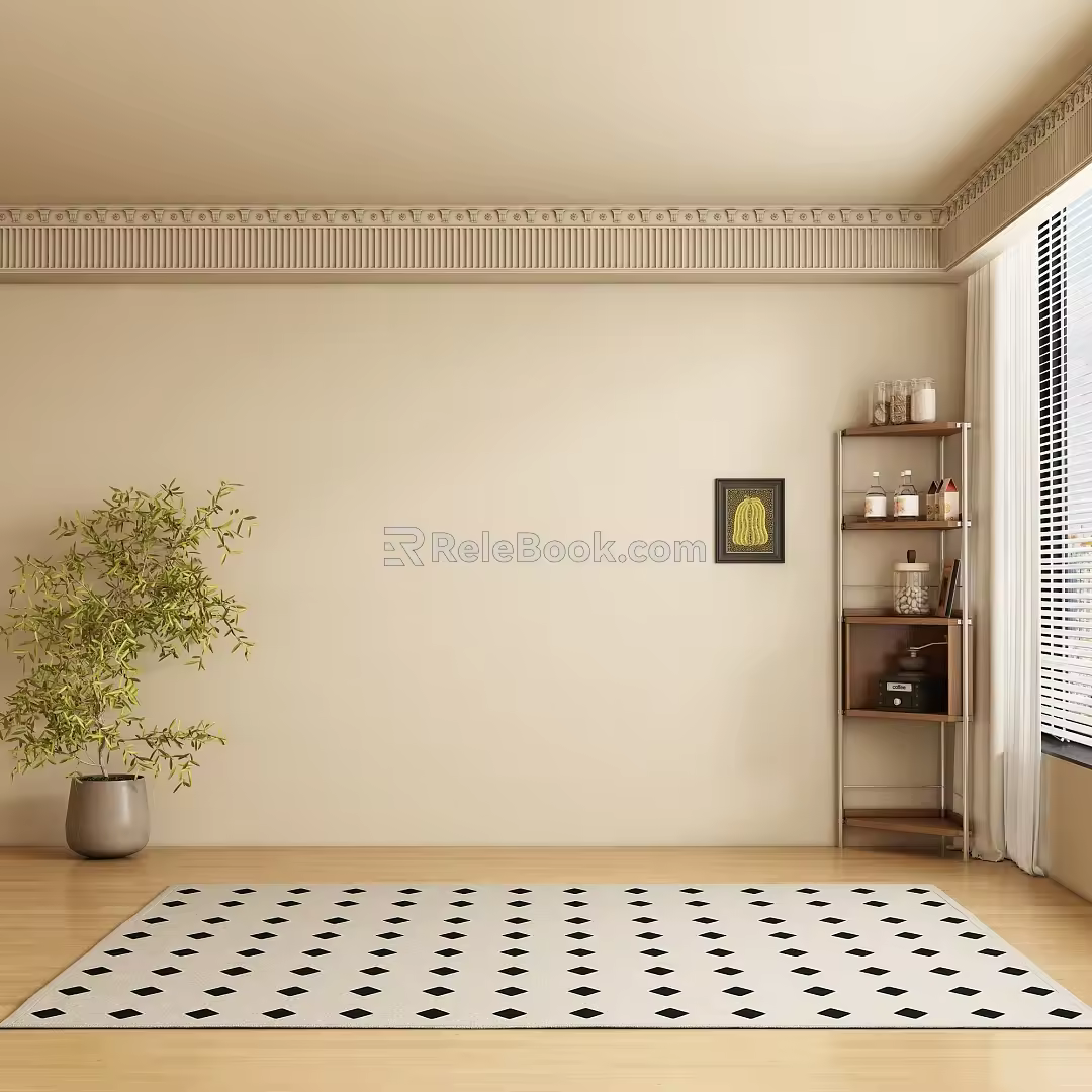 Middle ancient background wall 3d model