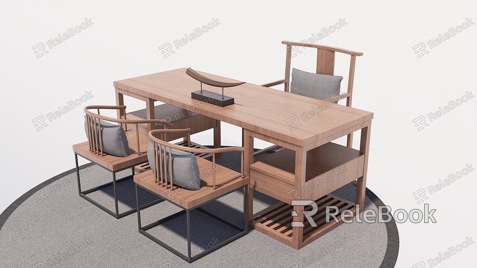 New Chinese Style Office Table and Chair Tea Table and Chair model