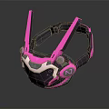 Modern Pink And Black VR Headset With Ergonomic Cushioned Straps Adjustable Design And Tech Features 3d model