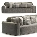 Gray Fabric Multi Seater Sofa With Modern Design And Plush Cushions 3d model
