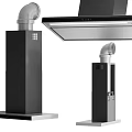 Modern Kitchen Range Hood Appliances With Duct And Different Designs 3d model