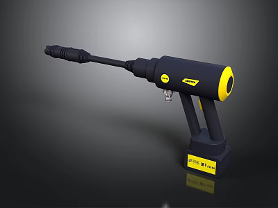 Black And Yellow High Pressure Washer Gun With Long Nozzle And Grip Handle For Cleaning 3d model