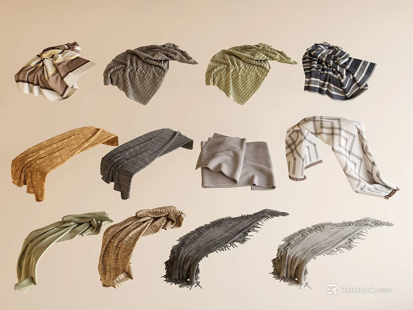 Various Color Decorative Bed Runners For Bedroom Decoration And Soft Material 3d model 
