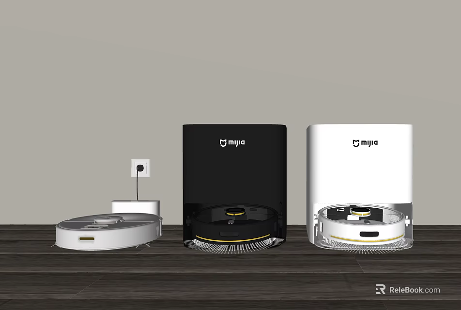 Eufy Robotic Vacuum Cleaners With Different White And Black Designs Daily Home Cleaning Appliances 3d model 